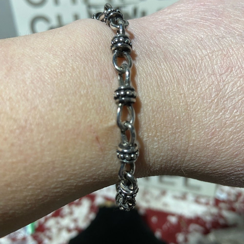Silver Tone Figure 8 Infinity Link Chain Bracelet